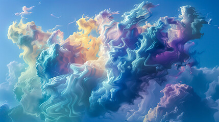 Abstract colorfull cloudscapes, ethereal scenery