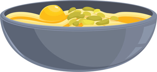 Delicious bowl of ramen noodles with egg and green onions is steaming and ready to eat