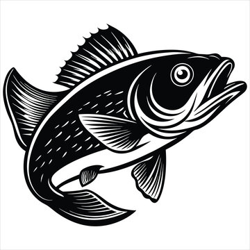 recommend clip art: Cod Fish silhouette vector illustration on white background 