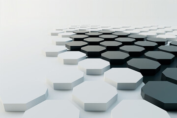 Fototapeta premium The image is a black and white photo of a white and black patterned surface