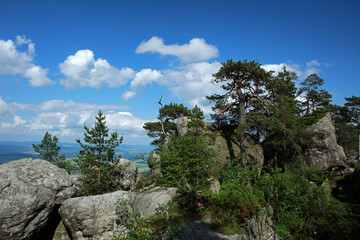 Rock formation on the top of Szczeliniec Wielki,  Table Mountains, Poland