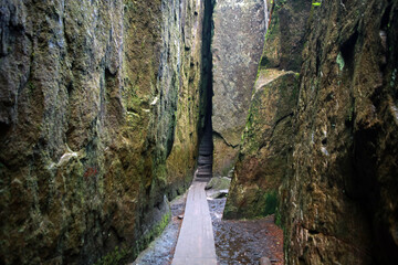 The Hell - rock canyon in Table Mountains, Poland