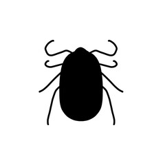 silhouette of a tick insect parasites, illustration 