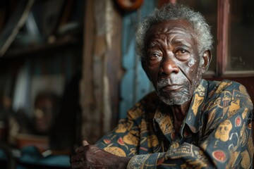 Naklejka premium Man sitting in a chair with his hands crossed