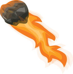 Burning meteorite is hurtling through space, leaving a trail of fire in its wake © nsit0108