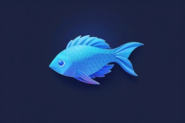 A minimalist fish icon with a ripple effect, embodying life and the aquatic world