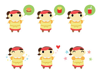 ハンバーガーショップの店員　アイコンセット2