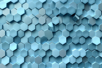 A blue background with a lot of hexagons