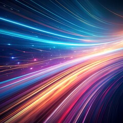 Abstract Light Streaks with Dynamic Movement and Gradient Effects