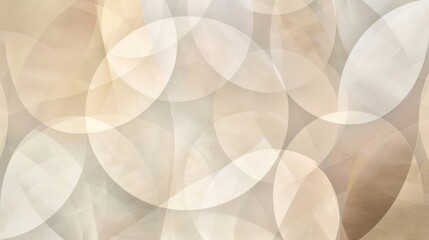 An abstract background with circular geometric patterns in a neutral palette, including shades of ivory, tan, and soft grey, arranged to create a tranquil, flowing visual effect.