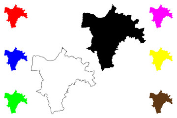 Torridge Non-metropolitan district (United Kingdom of Great Britain and Northern Ireland, ceremonial county Devon or Devonshire, England) map vector illustration, scribble sketch map