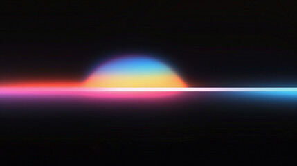 Ciemna tapeta w kolorach z rozszczepieniem światła niebieski różowy pomarańczowy. Pryzmat. Szablon tła baneru lub plakatu w stylu graficznym retro. Światła ledowe holo bokeh na projekcie okładki