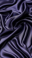 Obraz premium A detailed macro shot of smooth satinlike waves and curves with a reflective surface The shapes flow and overlap capturing light to display a blend of dark purples French PassMelrose and subtle Heliot