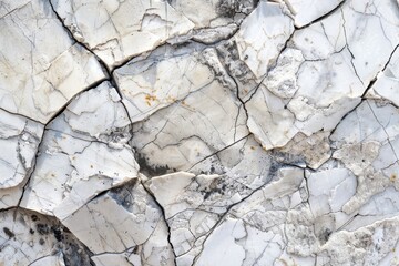 Detailed view of a weathered surface with prominent cracks and texture, Cracked and weathered texture adding character to marble