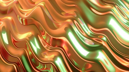 Fototapeta premium 3d NFT render of liquid oscillation waves with light dispersion of different colors The waves create smooth zigzag lines that create a sense of movement The lines should have gradient shades of French