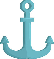Blue cartoon anchor standing on a white background