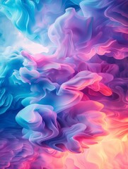 Fototapeta premium Abstract background with swirling blue, purple, and pink colors resembling smoke or clouds.