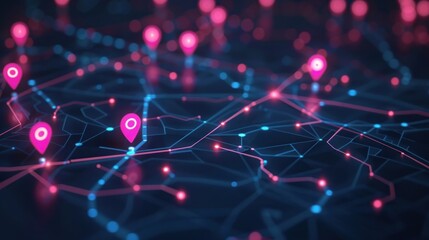 Digital Map with Location Pins