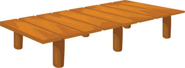 Illustration of a wooden pier extending over water