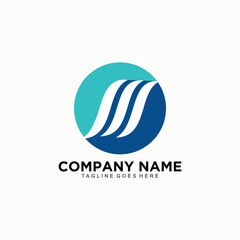 Abstract logo with m initial in circle design for business