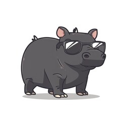 Obraz premium Tapir Minimalist fashion cartoon isolated whitebackground