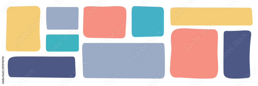 Poster various rectangle quote frame collection. modern simple text box. empty speech bubble blob. abstract