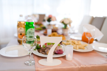Table Setting With Number Seven
