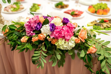 Colorful Flower Arrangement on Table