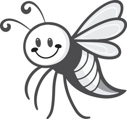 A Smiling Mosquito Vector Art illustration