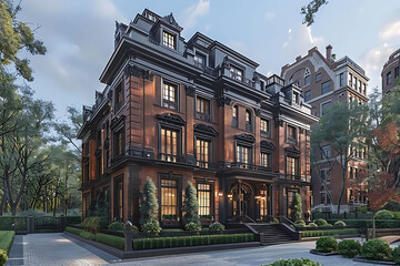 Fototapeta premium Real estate visual depiction of the property renovation process for a Residential Building emphasizing investment potential and market appeal