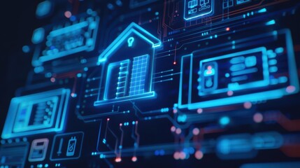 Fototapeta premium An ethereal smart home equipped with enchanted locks and magical barriers that respond to voice commands
