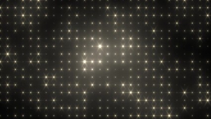 Abstract loop glowing yellow gold disco wall with light bulbs abstract background. Video 4k