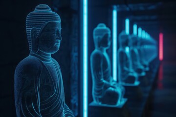 In a futuristic temple