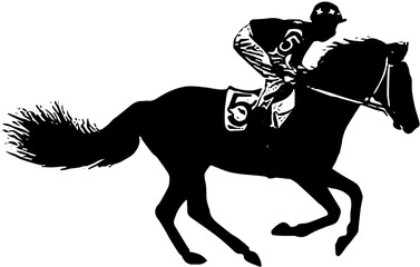 horse and rider of silhouette vector