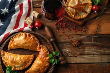Chilean Independence Day celebration with traditional food and decorations.
