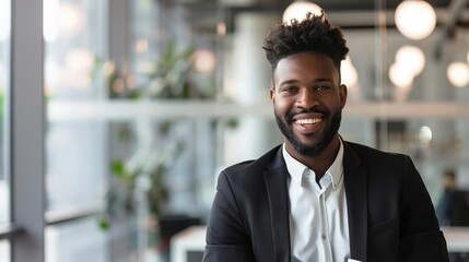 High-resolution image of a smiling employee receiving recognition in a modern office, employee appreciation, engagement