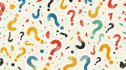 Obraz premium Colorful Question Marks Pattern