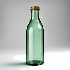 Elegant glass beer bottle without label