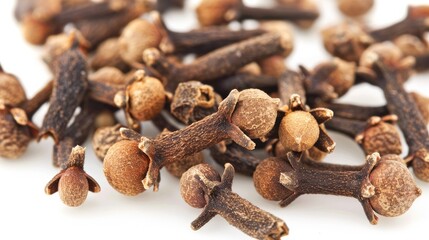 Fototapeta premium Close up of isolated clove spice on white background
