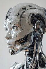 Fototapeta premium Portrait of a humanoid robot