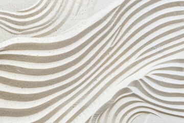 Zen Garden Sand Patterns with Smooth Stone