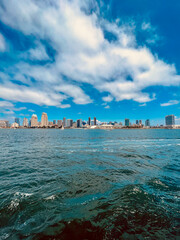 Naklejka premium view of the city of the sea