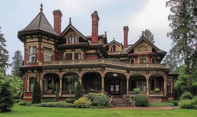 Obraz premium The Most Beautiful Victorian House: A Glimpse into Architectural Elegance