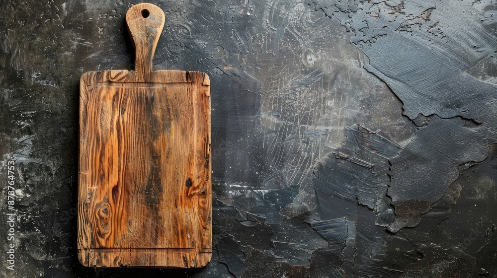 Sticker Wooden cutting board on weathered stone surface