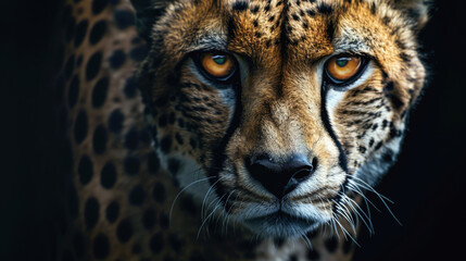 Obraz premium A cheetah in motion with vibrant streaks, showcasing speed and high performance