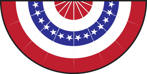 Obraz premium American Patriotic Half Fan Bunting Flag for 4th of July Decoration.