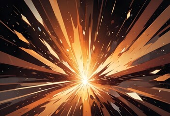 Burst flower like holographic Crystal with colorful light reflections, dark background, painting, multicolor, reflections, shiny, background, abstract, fantasy