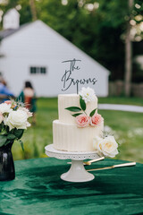 wedding cake with flowers