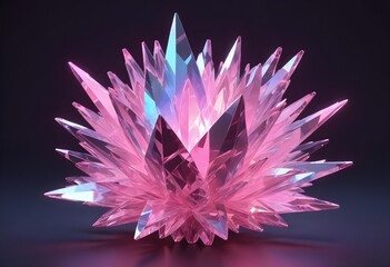 Burst flower like holographic Crystal with colorful light reflections, dark background, painting, multicolor, reflections, shiny, background, abstract, fantasy