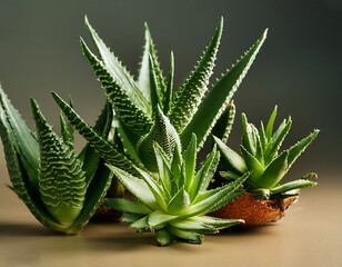 Fototapeta premium High-quality photos of aloe vera plants on a clear background